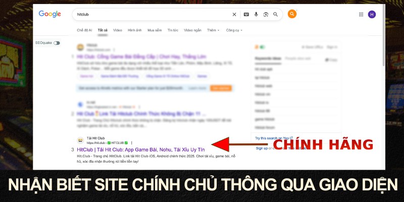 HITCLUB Phân Biệt Thật Giả Chính Xác Bảo Vệ Tài Khoản Của Bạn 3 Kiểm tra giao diện để tránh web giả